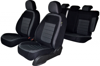 Set Huse Scaun Audi A-4 (B8) 2009-2016 (Bancheta Fractionata) Cu Tetiere Fata Partial Plastic, Tetiere Spate In Forma De L