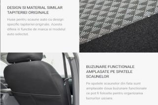 Set Huse Scaun Dacia Duster 2018 (Bancheta Fractionata) Cu Tetiere Spate In Forma De L