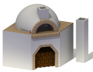 Cuptor cu postament pe colt, 80 cm diametru interior