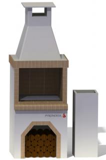 Gratar de gradina, placat cu samota, 82 cm latime