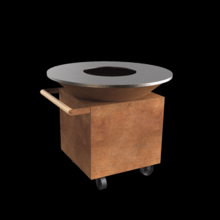 Gratar OFYR Corten 120 PRO cu vatra de gatit pe lemne