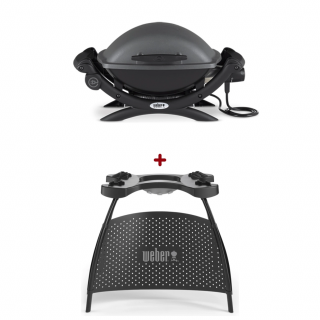 Set Gratar electric Weber Q1400 - Antracit + suport cu picioare