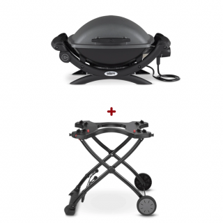 Set Gratar electric Weber Q1400 - Antracit + suport cu roti