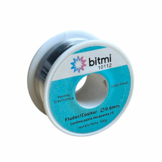 Fludor Sn60 Pb40 0.6mm 100g cu pasta decapanta, Bitmi 10112