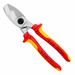 Foarfeca VDE pentru taiat cabluri, cu tais dublu, Knipex 95 16 200