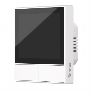 Intrerupator Smart cu 2 canale si ecran touch, alb, Sonoff NSPanel