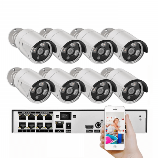 Kit 8 camere de supraveghere cu POE NVR, 8 canale, 4K 8MP, Bitmi 11413