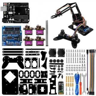 Kit de brat robotic controlabil prin aplicatie, compatibil Arduino