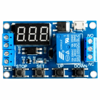 Modul de releu cu intarziere comanda si timp reglabil