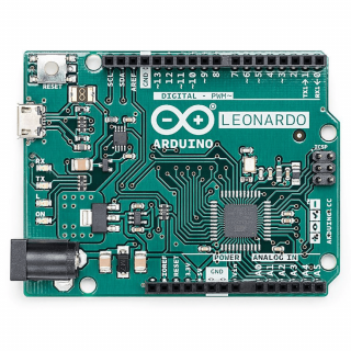 Placa de dezvoltare originala Arduino Leonardo, cu conectori