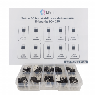 Set de 50 buc stabilizator de tensiune liniara tip TO-220, Bitmi 11301