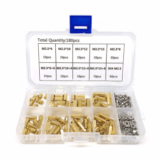 Set de distantiere, suruburi si piulite, 180 bucati, Bitmi 11014