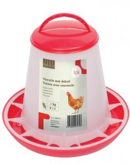Hranitor cu capac  pentru gaini 1 kg