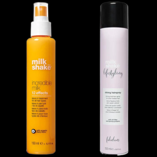 SET - Masca spray leave-in, Incredible milk, 150 ml si Fixativ cu fixare puternica, Milk_shake, 500 ml