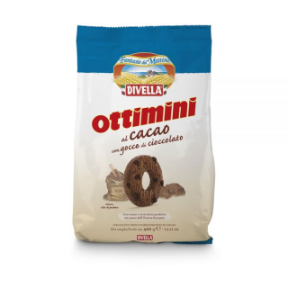 Divella Biscuiti Ottimini Cacao cu Fulgi de Ciocolata 400gr