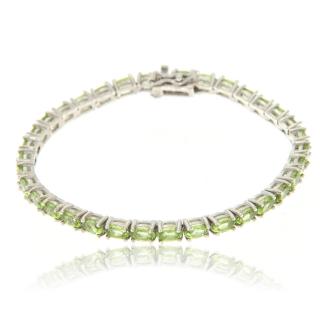 Bratara tennis Argint 925 Placat cu Rodiu Peridot Natural - Eleganta si Rasfat Natural