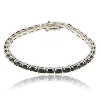 Bratara tennis Argint 925 Placat cu Rodiu Spinel negru Natural - Elegant si Special