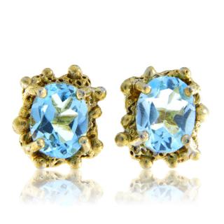 Cercei Argint 925 Accente aurite Topaz Natural - Stralucire si Eleganta