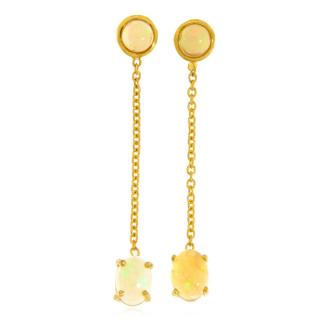Cercei Argint 925 Auriti Opal Natural - Eleganta si Feminitate