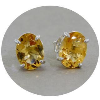 Cercei Argint 925 Citrin Natural - Stralucire si Caldura