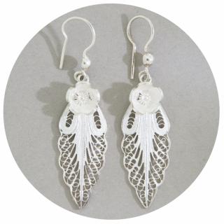 Cercei Argint 925 Filigran Frunza si Floare - Eleganta Naturala