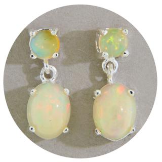 Cercei Argint 925 Opal Natural - Simplitate si Eleganta Naturala