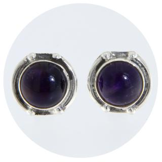 Cercei Argint 925 Stud Surub Ametist Natural - Eleganta si Armonie