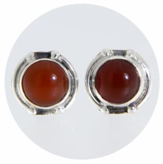 Cercei Argint 925 Stud Surub Carneol Natural - Simplitate si Energie