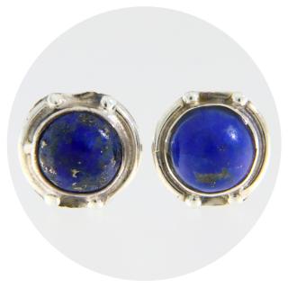 Cercei Argint 925 Stud Surub Lapis Lazuli Natural - Culoare regala