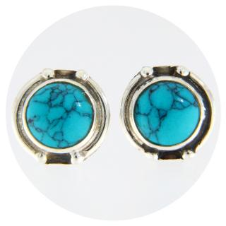 Cercei Argint 925 Stud Surub Turcoaz Imitatie - Simplitate si Eleganta