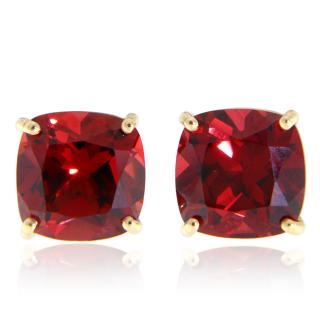 Cercei Aur 14 k Galben Granat Natural - Energie Vibranta si Pasiune