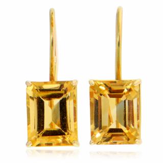 Cercei Aur 14k 585 Galben Citrin Natural - Caldura si Rafinament