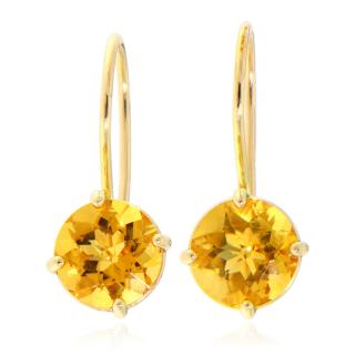 Cercei Aur 14k 585 Galben Citrin Natural - Eleganta si Energie Pozitiva