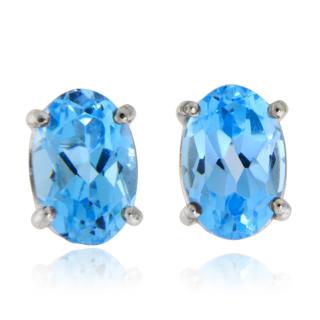 Cercei Aur Alb 14 k Stud Topaze Naturale - Stralucire si Delicatete