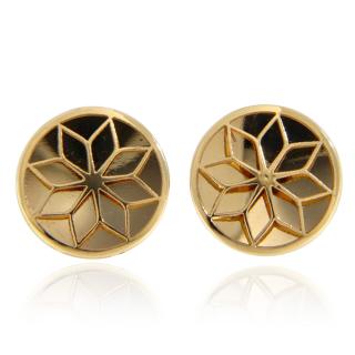 Cercei Aur Galben 14 k Floare Stilizata - Eleganta Artistica