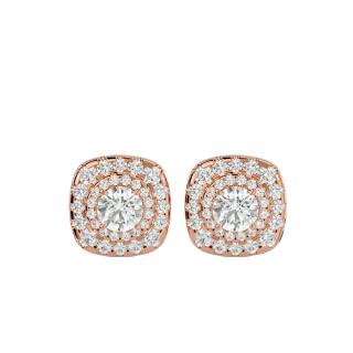 Cercei Aur Magnificent Halo Stud Aur 18k Genuine Diamonds - Georgette