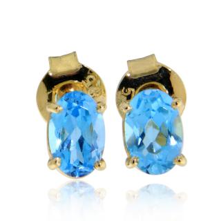 Cercei Stud Aur 14 k Topaz Natural - Lux si Delicatete