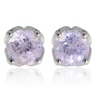 Cercei Stud Surub Aur Alb 14 k Morganite Naturale - Delicati, Stralucitori