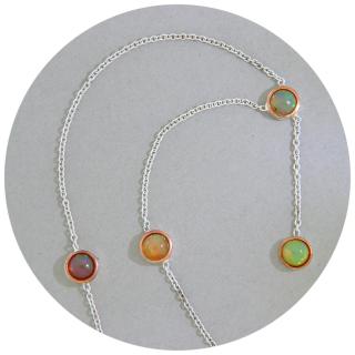 Colier Argint 925 Accente Aurite Opal Natural - Rafinament si Armonie