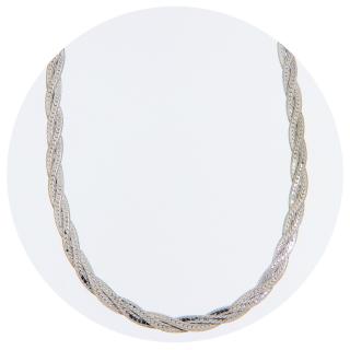 Colier cu Lant Rasucit 4 mm Argint 925 Placat cu Rodiu - Shining Flow