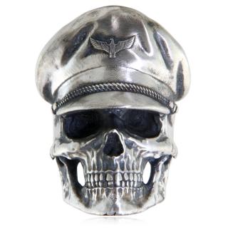 Ghiul Argint 925 Oxidat Craniu Skull Kommandant - Forta si Atitudine