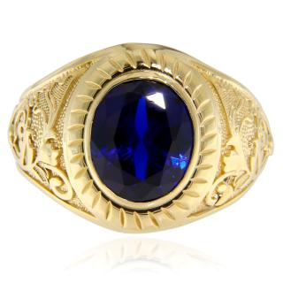 Ghiul Aur Galben 14k Safir Sintetic - Impunator si Elegant