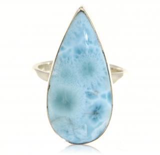 Inel Argint 925  Larimar natural - Peisaj Unic