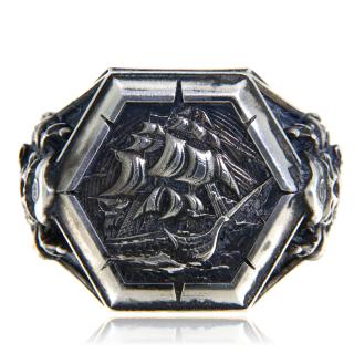 Inel Argint 925 Masiv Barbatesc Captain Morgan - Forta si Aventura