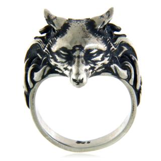 Inel Argint 925 Oxidat Vulpe Fox Head - Simbol al Inteligentei si Agilitatii