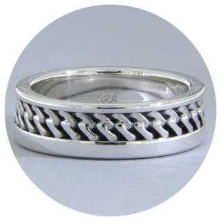 Inel Argint 925 Sculptat Pattern Zigzag - Minimalist si Elegant