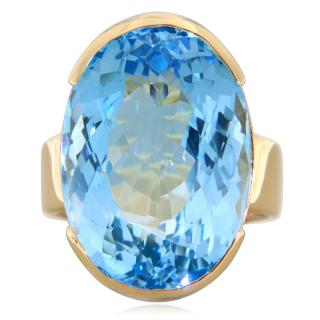 Inel Aur 14 k Galben Topaz Natural - Elegant si Distinct