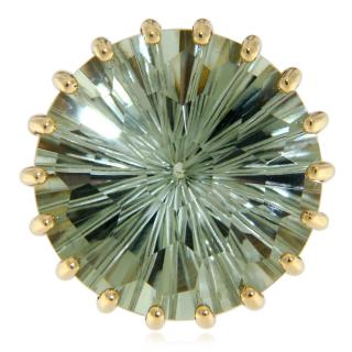 Inel Aur 14k Galben Ametist Verde (Prasiolit sau Vermarin) Natural - Eleganta si Rafinament
