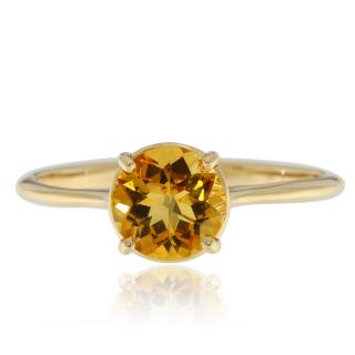 Inel Aur 14k Galben Citrin Natural - Eleganta si Energie Pozitiva