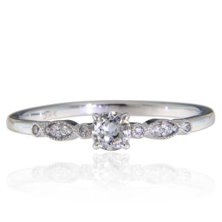 Inel Aur Alb 14k Diamante Naturale - Rafinament si Stralucire